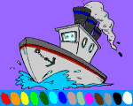 3 - boats online coloring for kids