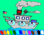 4 - boats online coloring for kids