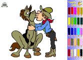 4 - cowboys free online coloring for kids