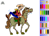 6 - cowboys free online coloring for kids