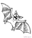 free bat colouring to print for kid