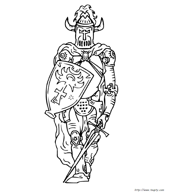 knight colourings to print