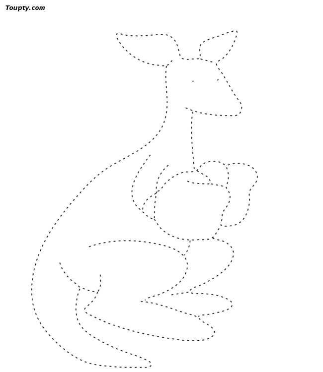 printable drawing of kangaroo