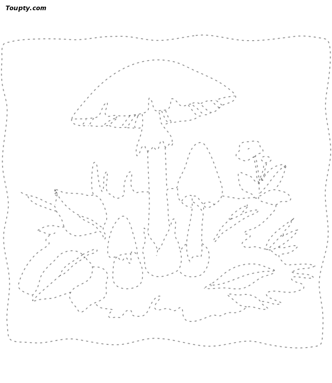 Drawing to be printed of mushrooms