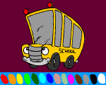 5 - bus school  online coloring