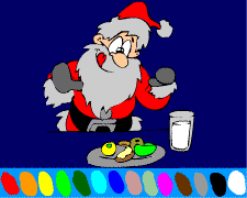 Santa Claus is taking his lunch